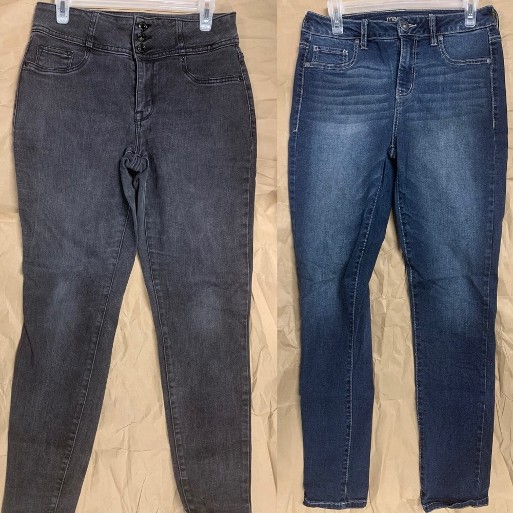 *BUNDLE* 2 Pairs of MAURICES JEGGINGS, Black & Blue Jean